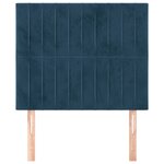 vidaXL Tête de lit Bleu foncé 90x5x118/128 cm Velours