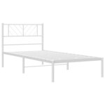 vidaXL Cadre de lit métal sans matelas et tête de lit blanc 100x200 cm
