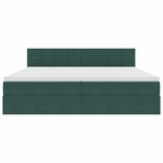 vidaXL Lit de Rangement avec matelas Vert foncé 200 x 200 cm Velours