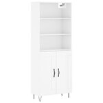 vidaXL Buffet haut Blanc brillant 69 5x34x180 cm Bois d'ingénierie