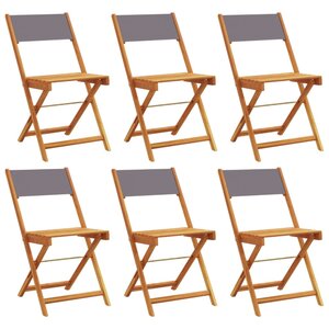 vidaXL Chaises de jardin pliantes lot de 6 tissu et bois massif