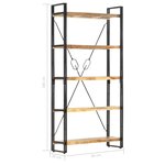 vidaXL Bibliothèque 5 niveaux 90x30x180 cm Bois solide de manguier