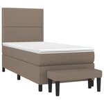 vidaXL Sommier à lattes de lit avec matelas Taupe 90x190 cm Tissu