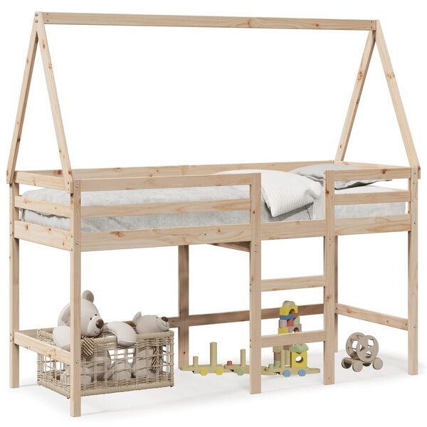 vidaXL Lit superposé avec échelle et toit sans matelas 90x190 cm