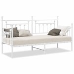 vidaXL Cadre de lit de jour avec tête de lit Blanc 80 x 200 cm Acier