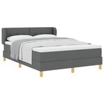 vidaXL Lit à ressorts avec matelas Gris foncé 140 x 190 cm tissu