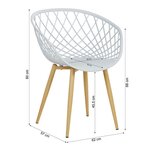 Lot de 4 chaises de jardin gris avec accoudoirs empilables