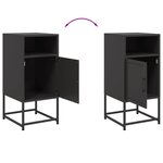 vidaXL Table de chevet noir 36x39x78 cm acier