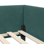 vidaXL Cadre de lit d'angle avec tête de lit Vert foncé 90 x 200 cm