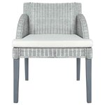 vidaXL Chaises à manger avec coussins lot de 2 gris rotin naturel