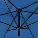 vidaXL Parasol de jardin avec LED et mât en acier bleu azuré 2x3 m