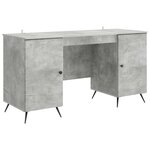 vidaXL Bureau Gris béton 142 5 x 50 x 75 cm Bois d'ingénierie