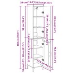 vidaXL Haut Armoire Bois Ancien 69 5 x 34 x 180 cm Bois d'ingénierie