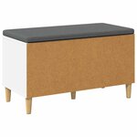 vidaXL Banc d'entrée avec coussin avec stockage Blanc 80 x 38 x 46 cm