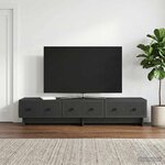 vidaXL Meuble TV 147 x 34 5 x 30 cm Noir Bois d'ingénierie