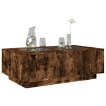 vidaXL Table basse avec LED infini chêne fumé 116x69x40 cm