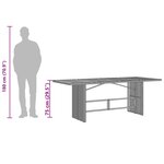 vidaXL Table de jardin et dessus en bois d'acacia gris résine tressée