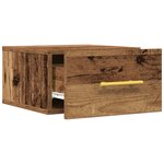 Table de chevet murale en bois ancien 35x35x20 cm