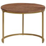 vidaXL Tables basses gigognes 2 Pièces Bois de mangue massif et acier