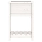 vidaXL Jardinière avec étagère Blanc 54x34 5x81 cm Bois massif de pin