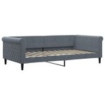 vidaXL Lit de jour et gigogne et tiroirs gris foncé 100x200 cm velours