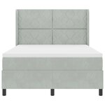 vidaXL Lit à ressorts avec matelas et lumière LED gris clair 160x200 cm Velours