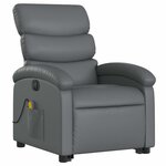 vidaXL Fauteuil inclinable de massage électrique gris similicuir