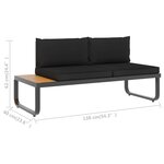 vidaXL Canapé d'angle de jardin à 4 places avec coussins Aluminium WPC