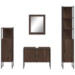 vidaXL Ensemble d'armoires de salle de bain 4 Pièces chêne marron