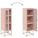 vidaXL Buffet haut rose 36x39x123 cm acier laminé à froid
