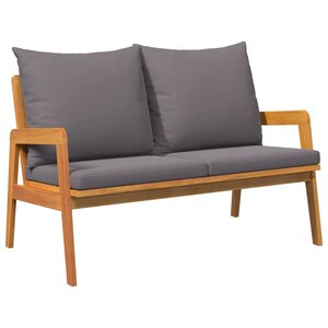 vidaXL Ensemble bistrot avec coussin 2 Pièces Marron Bois d'acacia massif