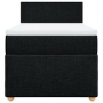 vidaXL Sommier à lattes de lit avec matelas noir simple tissu