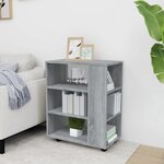 vidaXL Armoire roulante Sonoma gris 60x35x75 cm Bois d'ingénierie