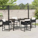 vidaXL Ensemble de salle à manger pour jardin 5 Pièces Noir Poly rotin