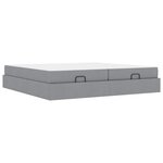 vidaXL Cadre de lit avec stockage Gris clair 200 x 200 cm tissu
