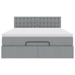 vidaXL Lit ottoman avec matelas gris clair 140x190 cm tissu