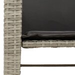 vidaXL Canapé de jardin 2 places avec table tabourets gris clair rotin