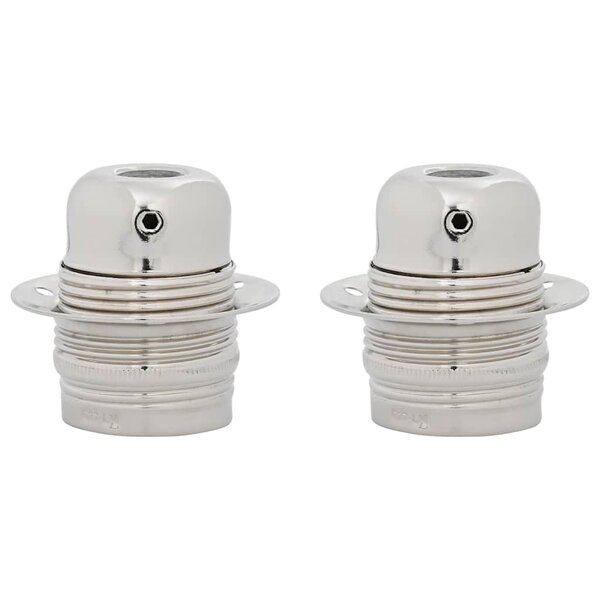 vidaXL Douilles de lampe 2 Pièces nickel satiné E27