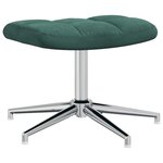 vidaXL Chaise de relaxation avec tabouret Vert foncé Velours