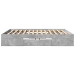 vidaXL Cadre de lit sans matelas gris béton 200x200 cm bois ingénierie