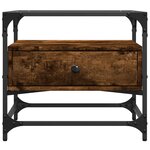 vidaXL Table basse avec dessus en verre chêne fumé 50x50x45 cm acier