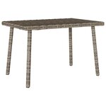 VidaXL Table basse de jardin rectangulaire gris 60x40x37 cm rotin