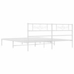 vidaXL Cadre de lit métal sans matelas et tête de lit blanc 183x213 cm