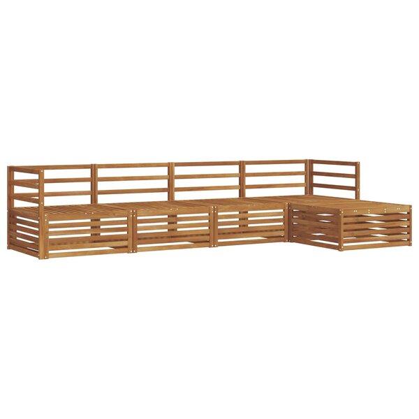 vidaXL Ensemble de canapés d'extérieur 5 Pièces Naturel