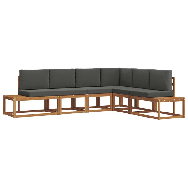 vidaXL 6 pc Ensemble de canapés d'extérieur Naturel et Anthracite