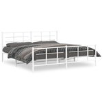 vidaXL Cadre de lit métal sans matelas et pied de lit blanc 200x200 cm
