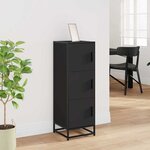 vidaXL Buffet haut noir 35 5x35x106 5 cm bois d'ingénierie et métal