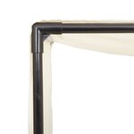 vidaXL Chaise longue double avec toit et rideaux marron résine tressée