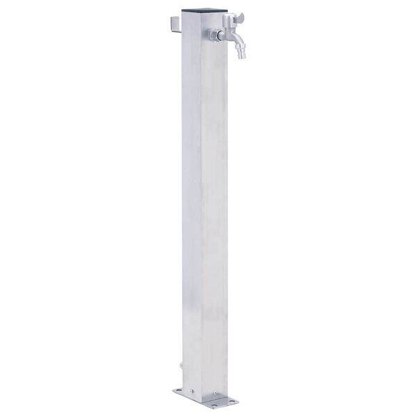 vidaXL Colonne à eau de jardin 80 cm acier inoxydable carré