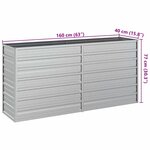 vidaXL Lit surélevé de jardin 160x40x77 cm Acier galvanisé Argenté